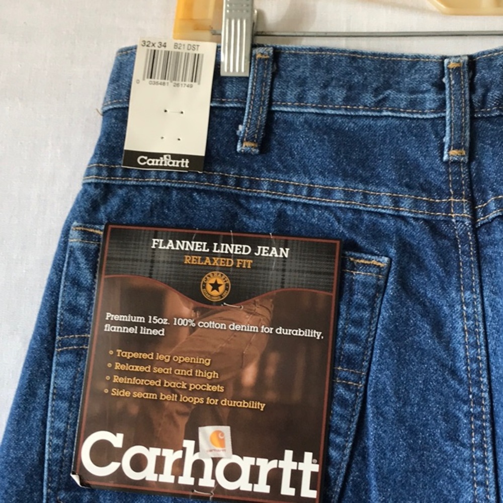 Vintage Carhartt flannel lined relaxed jeans. - Picture 6 of 9